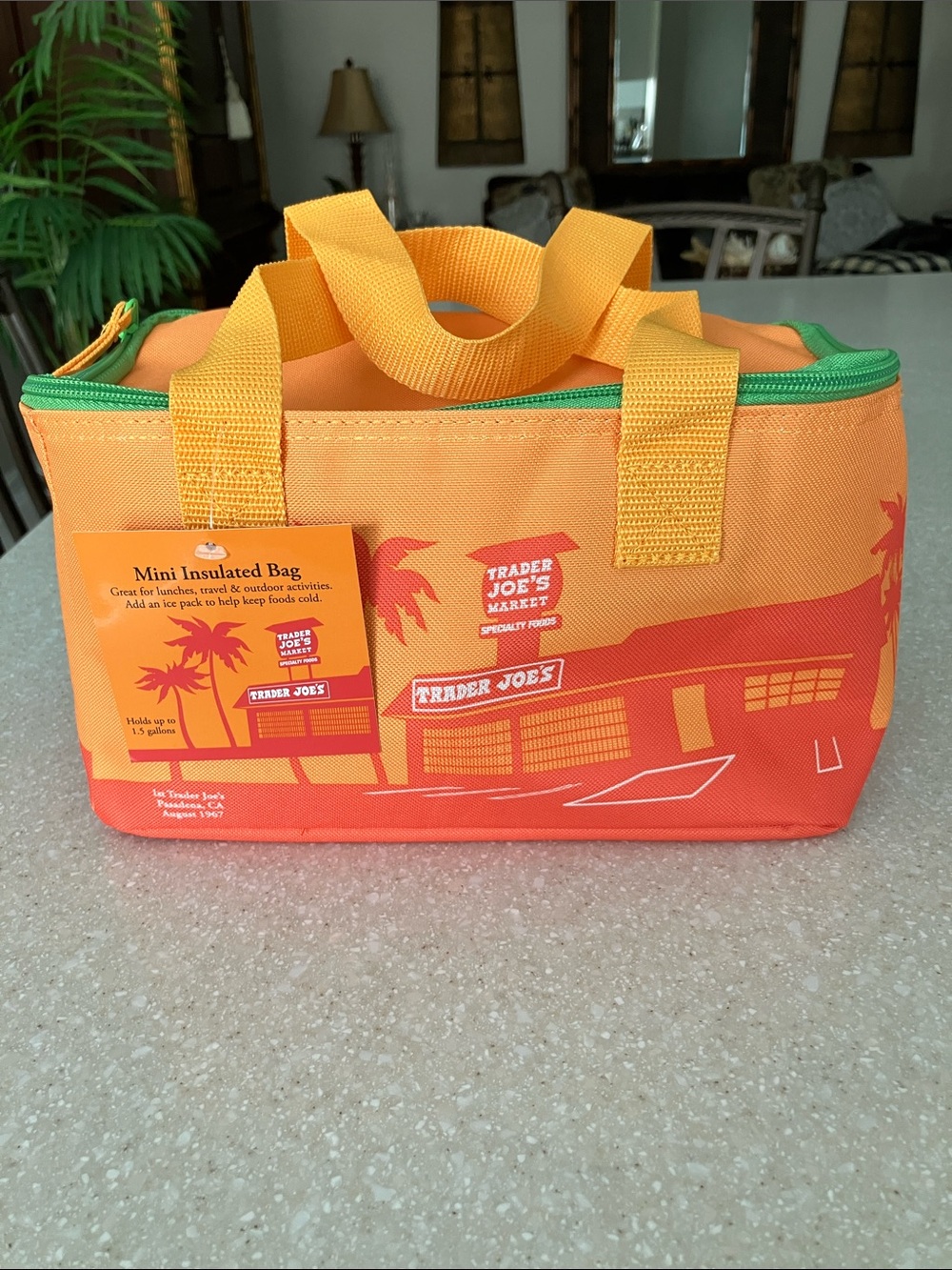 NWT Trader Joe's Orange & Yellow Mini Insulated Bag